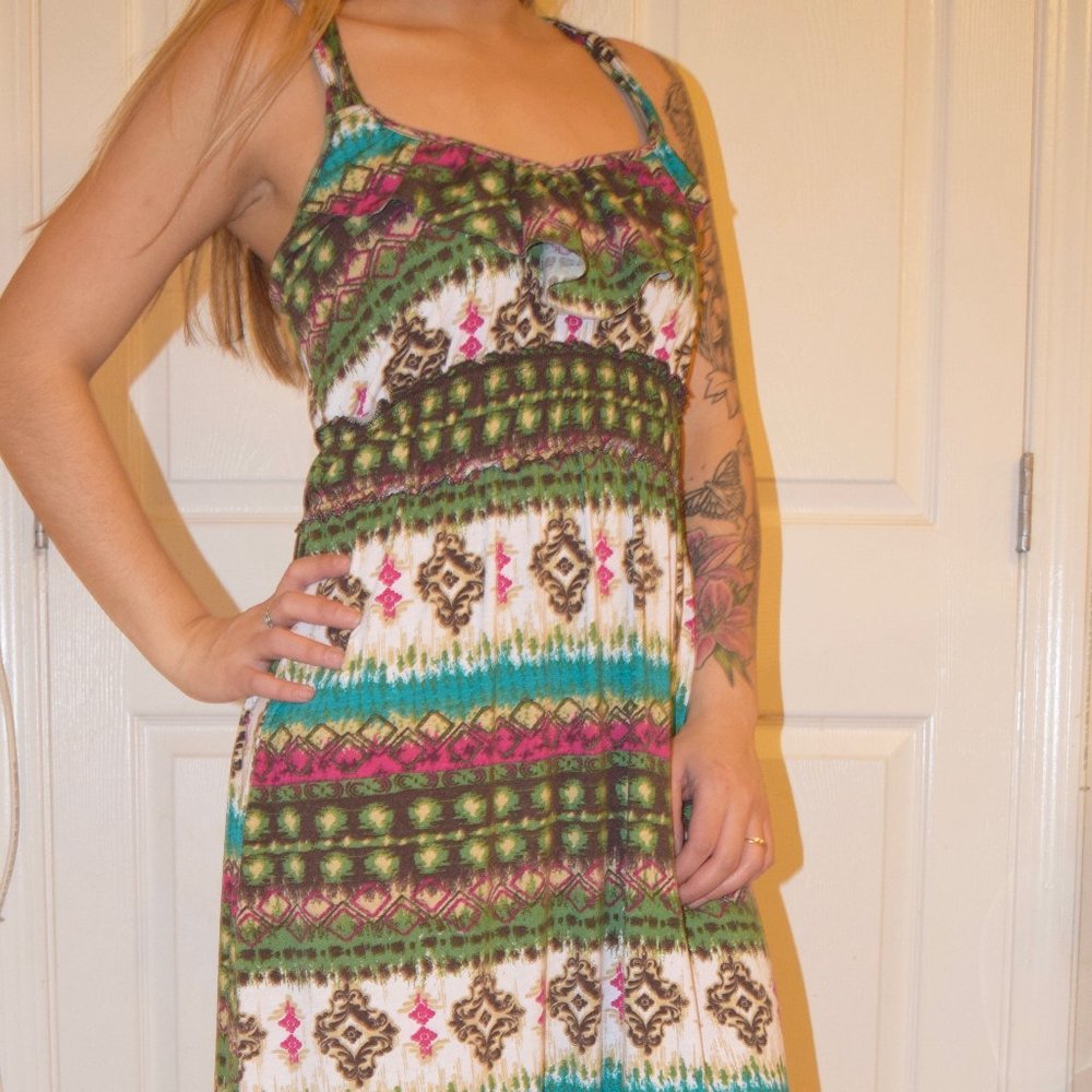 No Boundaries Patterened Long Dress